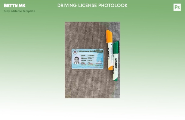 модерен стил возачка дозвола во провинцијата Пакистан Синд (сегашна) шаблон за ф